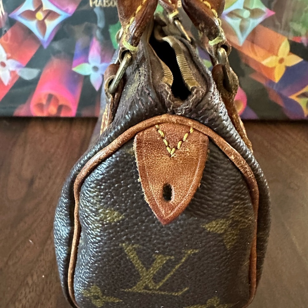 LV Nano Speedy Crossbody Bag Monogram Leather LV Mini Purse, Strap & Dust Cover​ - Picture 4 of 11